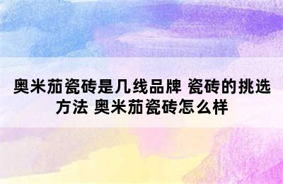 奥米茄瓷砖是几线品牌 瓷砖的挑选方法 奥米茄瓷砖怎么样